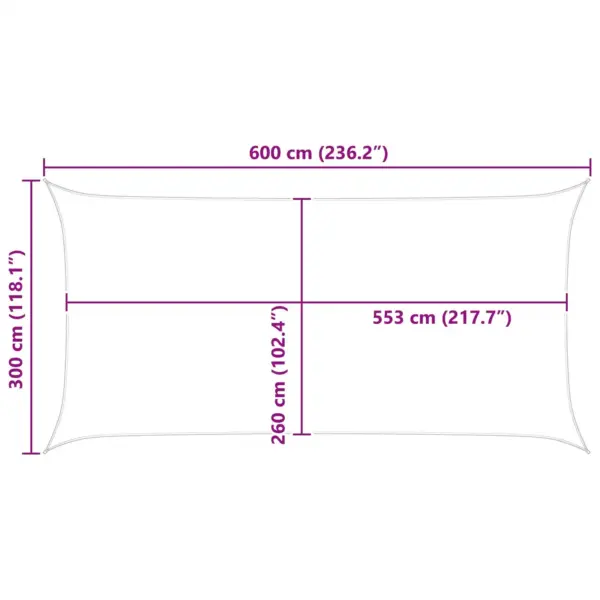 Ristkülikukujuline sinivalge päikesepuri, 6 x 3 m, UV-kindel polüester Oxford – 10