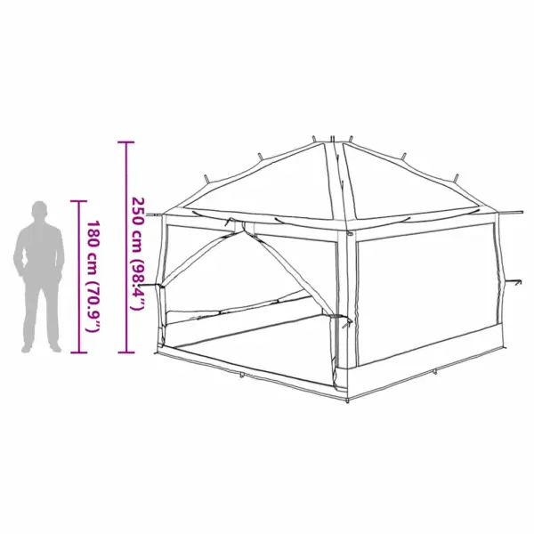 Sisetelk 7 inimesele, sinine-hall, 300 x 300 x 250 cm, 185T polüester – 12