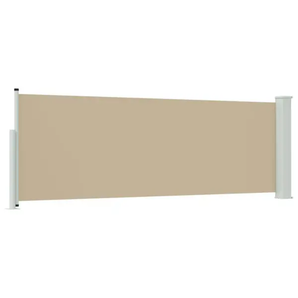 Sissetõmmatav külgmarkiis privaatsuse ja varjuga, beež, polüester, 300 x 100 cm – 4