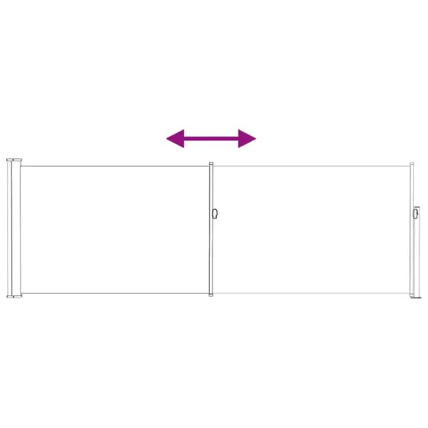 Sissetõmmatav külgmarkiis privaatsuse ja varjuga, beež, polüester, 300 x 100 cm – 9