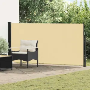 Sissetõmmatav külgmarkiis liivakarva, 600 x 140 cm, polüesterkangas terasraamil