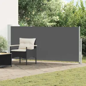 Sissetõmmatav külgvarikatus terrassile, antratsiit, 300 x 170 cm, polüester, terasraam