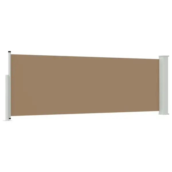 Sissetõmmatav külgvarikatus terrassile, pruunikashall polüester, 500 x 100 cm – 4