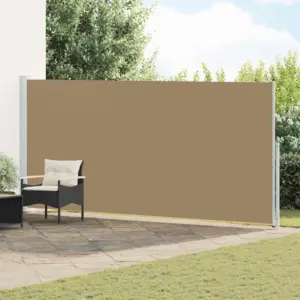 Sissetõmmatav külgvarikatus terrassile, pruunikashall polüester, 600 x 180 cm