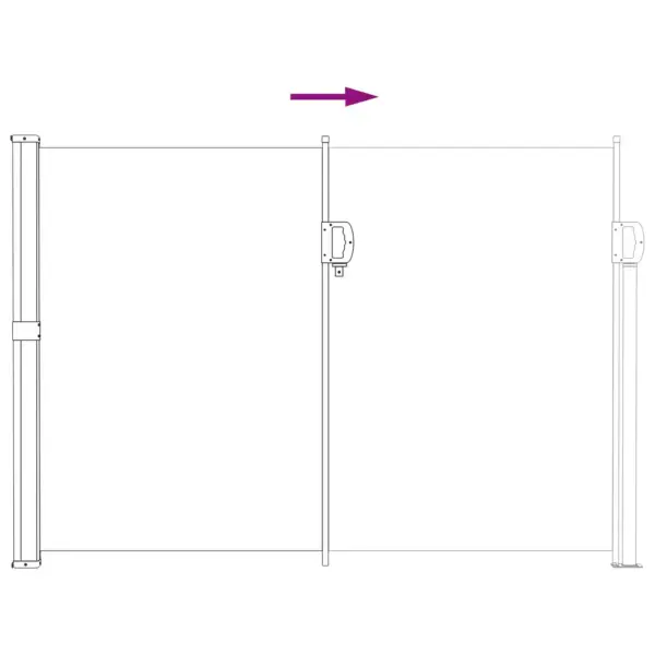 Sissetõmmatav külgvarikatus privaatsuseks, liivakarva polüester, 500 x 160 cm – 6