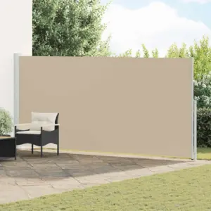 Sissetõmmatav privaatsussein terrassile, beež polüester, 300 x 220 cm