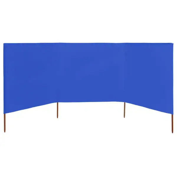 Tuulekaitse sein 3 paneelist, mittekootud kangas, taevasinine, 400 x 120 cm - 3