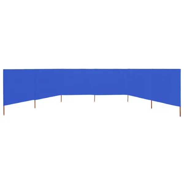 Taevasinine tuulekaitse sein 6 paneeliga, mittekootud kangas ja puidust postid, 800 x 80 cm - 3