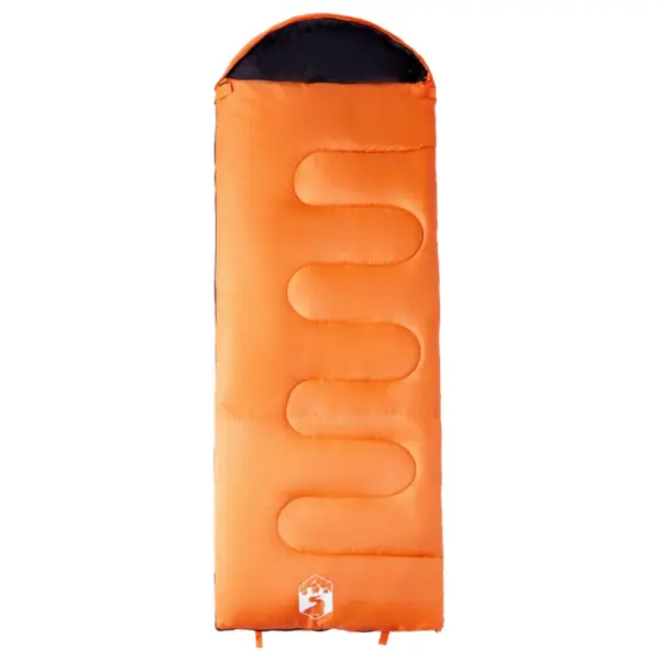 Täiskasvanute magamiskott matkamiseks, oranž-must, 3–4 hooaega, 0–10 °C, 220 x 83 cm – 2
