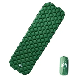 Täispuhutav matkamadrats 1 inimesele, roheline, 190 x 58 x 6 cm, TPU-kattega 40D nailon