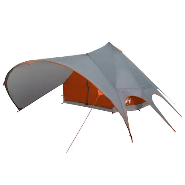 Teepee pere telk 7 inimesele, hall ja oranž, 600 x 600 x 347 cm – 4