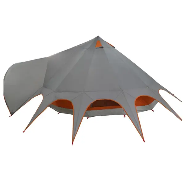 Teepee pere telk 7 inimesele, hall ja oranž, 600 x 600 x 347 cm – 7