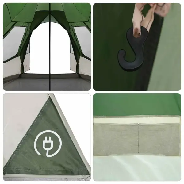 Teepee peretelk 5 inimesele, roheline, 545 x 450 x 295 cm – 12