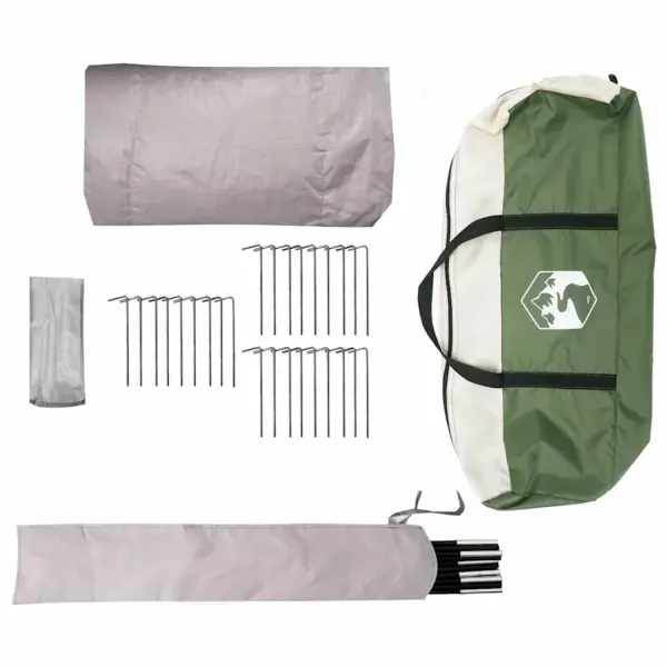 Teepee peretelk 5 inimesele, veekindel, roheline-hall, 415 x 415 x 247 cm – 12