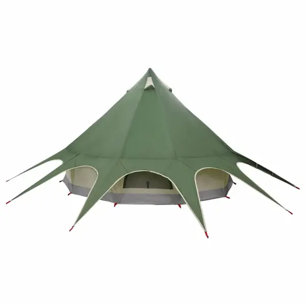 Teepee peretelk 5 inimesele, veekindel, roheline-hall, 415 x 415 x 247 cm – 8