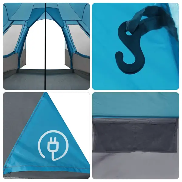 Teepee peretelk 5-le, sinine, vettpidav ja UV-kaitsega 185T polüester, 545 x 450 x 295 cm – 12