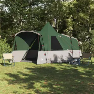 Teepee-stiilis peretelk 8 inimesele eesvarikatusega, roheline, 720 x 465 x 295 cm