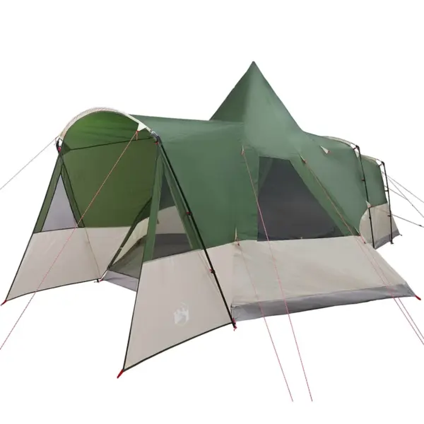 Teepee-stiilis peretelk 8 inimesele eesvarikatusega, roheline, 720 x 465 x 295 cm – 2