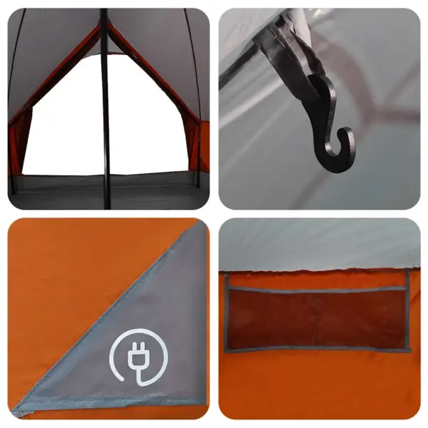Teepee peretelk 9-le, veekindel, hall ja oranž, 502 x 502 x 297 cm – 13