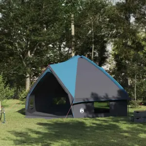 Vee- ja UV-kindel teepee-telk 10 inimesele, sinine/hall, 567 x 470 x 242 cm
