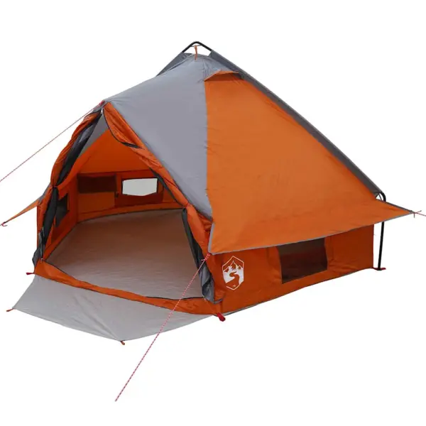 Vettpidav teepee telk 4 inimesele, hall ja oranž, 388 x 320 x 169 cm – 2