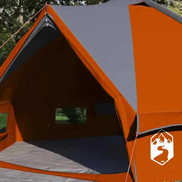 Vettpidav teepee telk 4 inimesele, hall ja oranž, 388 x 320 x 169 cm – 3