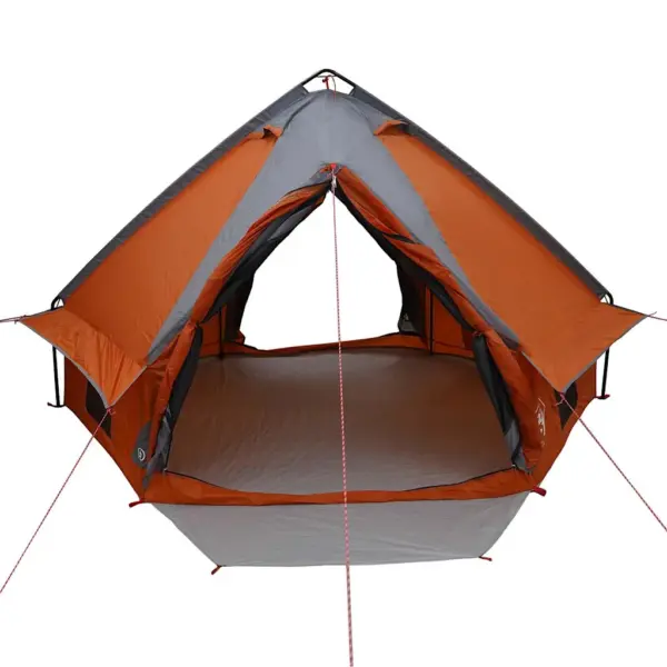 Vettpidav teepee telk 4 inimesele, hall ja oranž, 388 x 320 x 169 cm – 5