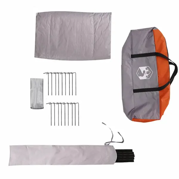 Vettpidav teepee telk 4 inimesele, hall ja oranž, 388 x 320 x 169 cm – 10