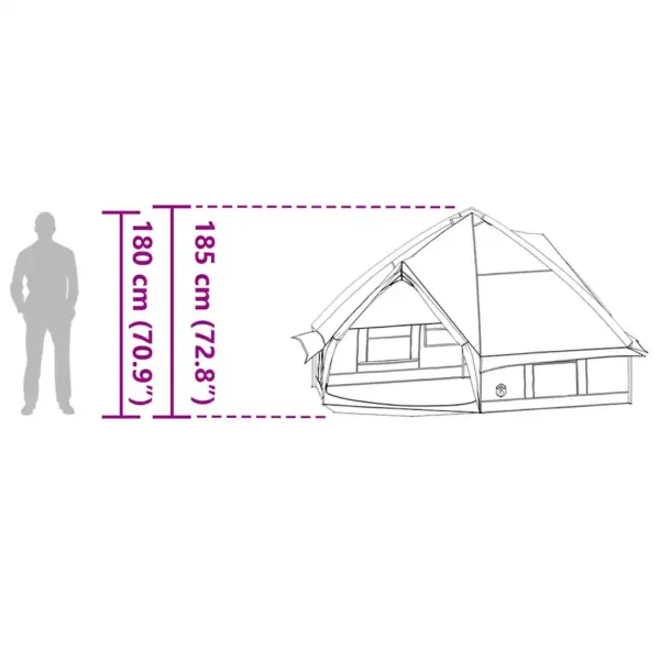 Teepee telk 6 inimesele, roheline ja valge, 431 x 366 x 185 cm – 13