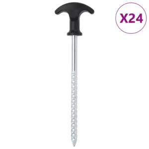 Telgivaiad T-kujulise käepidemega, 24 tk, tsingitud teras, 17 cm, Ø7 mm
