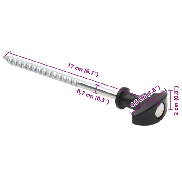 Telgivaiad T-kujulise käepidemega, 24 tk, tsingitud teras, 17 cm, Ø7 mm - 6