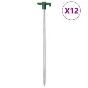 Tsingitud terasest telgivaiad konksu ja aasaga, 25 cm, 12 tk
