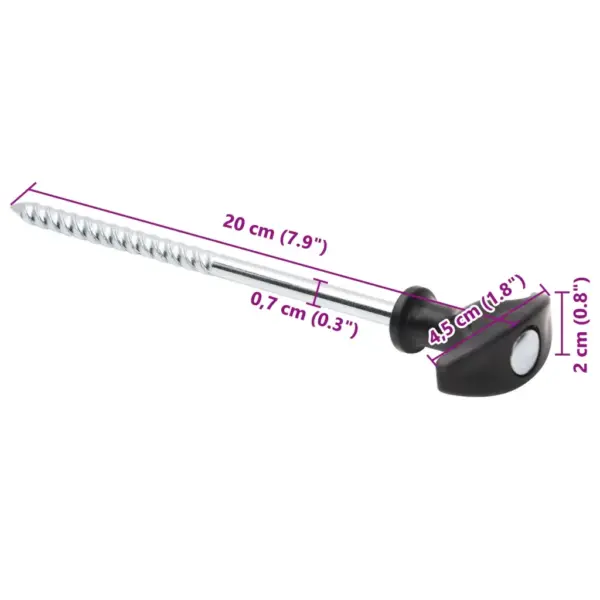 T-käepidemega telgivaiad, 24 tk, 20 cm, tsingitud teras, Ø 7 mm - 6