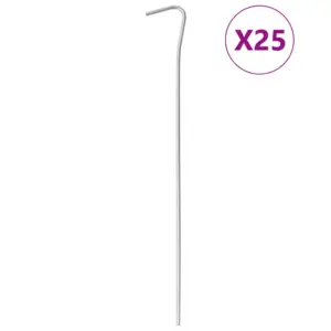 Tsingitud terasest telgivaiad konksuga, 25 tk, 23 cm, Ø3 mm