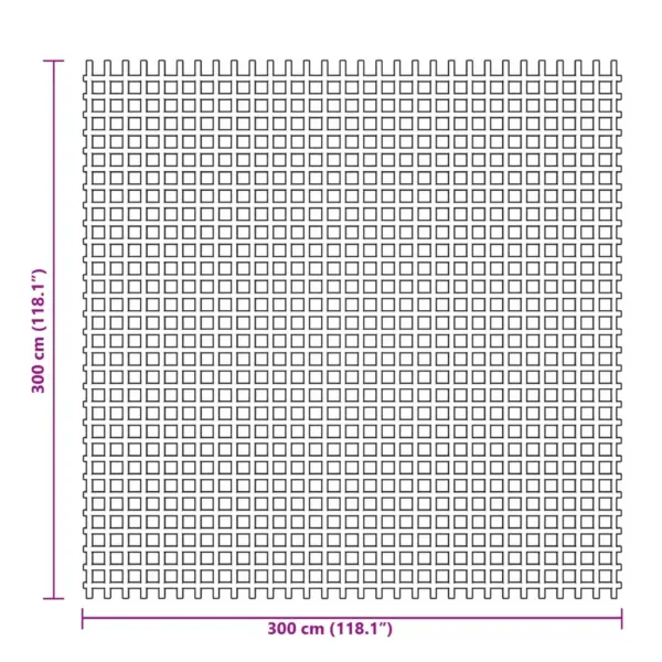 Telgivaip sise- ja välistingimustesse, roheline, PVC-vahtkattega polüestervõrk, 3 x 3 m – 7