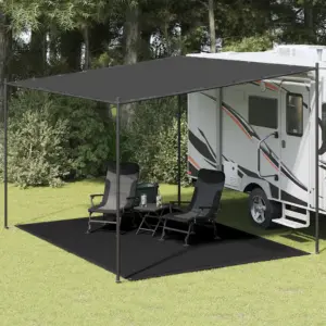 Ilmastikukindel telgivaip haagissuvila varikatuse alla, must, 300 x 400 cm, HDPE