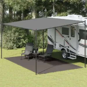 Ilmastikukindel hingav telgivaip HDPE-st, antratsiithall, 300 x 600 cm