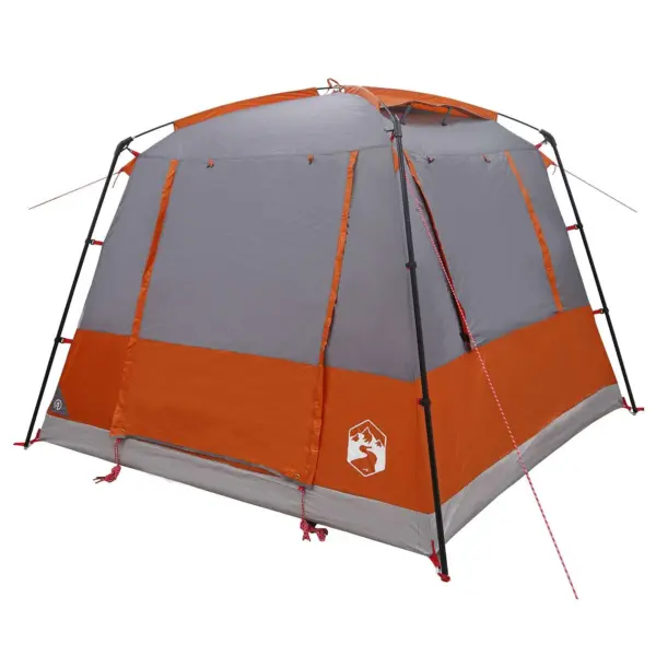 Telk 10 inimesele, hall ja oranž, 185T polüester PU-kattega, 310 x 310 x 221 cm – 4