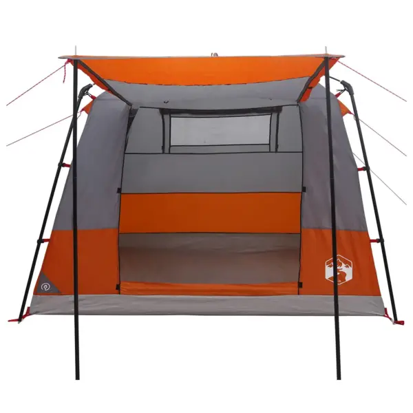 Telk 10 inimesele, hall ja oranž, 185T polüester PU-kattega, 310 x 310 x 221 cm – 5