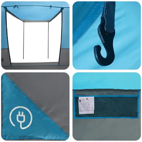 Veekindel telk 10 inimesele, sinine, 185T polüester PU-kattega, 310 x 310 x 221 cm – 11