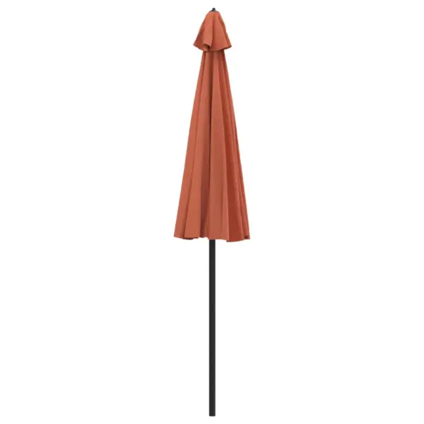 Terrakotavärvi aia päikesevari alumiiniumpostiga, 270 cm, vändasüsteemiga – 4