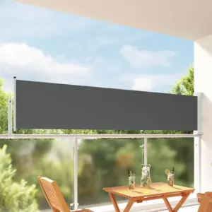Kokkupandav terrassi külgmarkiis privaatsuseks, 300 cm, 100% polüester, terasraam