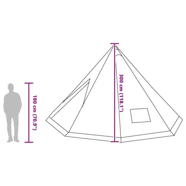 Tipi peretelk 12-le, sinine taft, 560 x 560 x 300 cm – 12