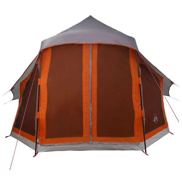 Tipi stiilis peretelk katusega, 6-le, hall ja oranž taft, 404 x 370 x 270 cm – 11