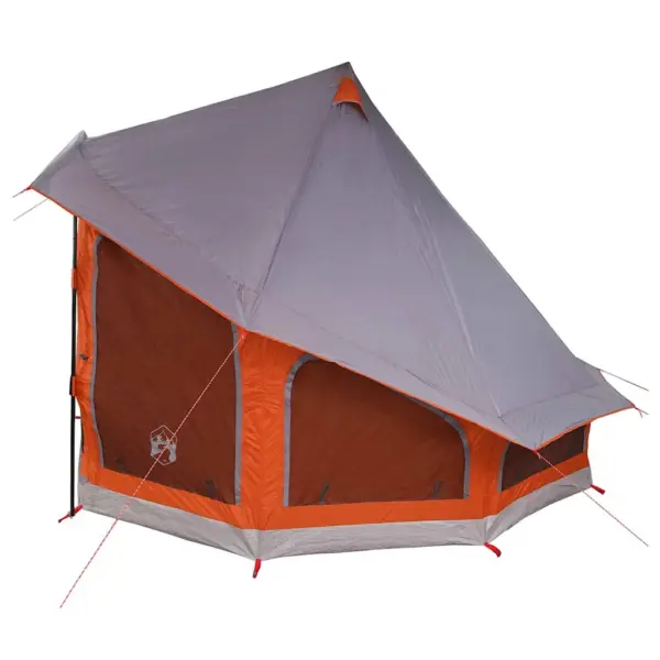 Tipi stiilis peretelk katusega, 6-le, hall ja oranž taft, 404 x 370 x 270 cm – 5