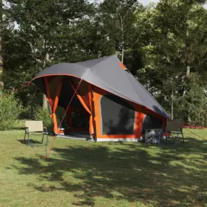 10-kohaline tipi peretelk katusega, hall ja oranž, taft, 508 x 470 x 300 cm