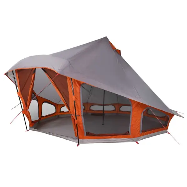10-kohaline tipi peretelk katusega, hall ja oranž, taft, 508 x 470 x 300 cm – 2