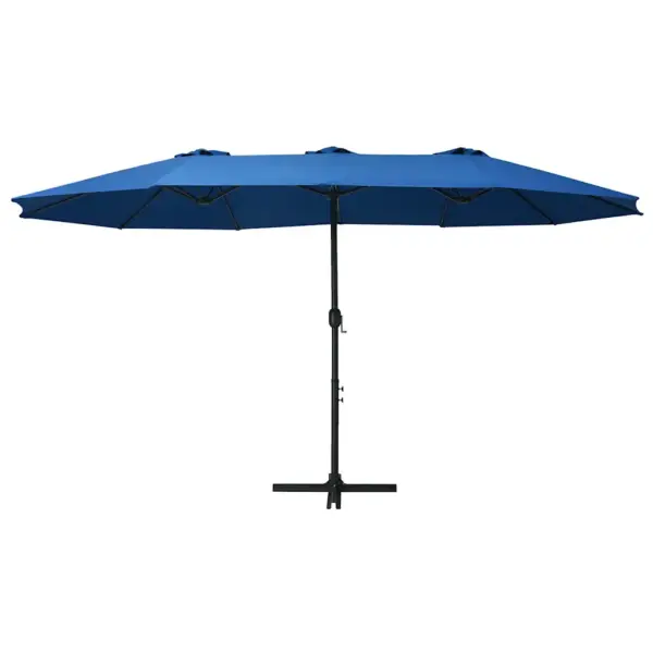 Topeltkatusega päikesevari alumiiniumpostiga, sinine, 460 x 270 cm – 2