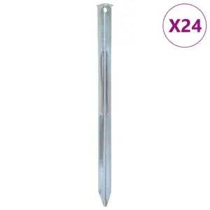 Tsingitud terasest telgivaiad, 24 tk, 30 cm, Ø20 mm, hõbedane