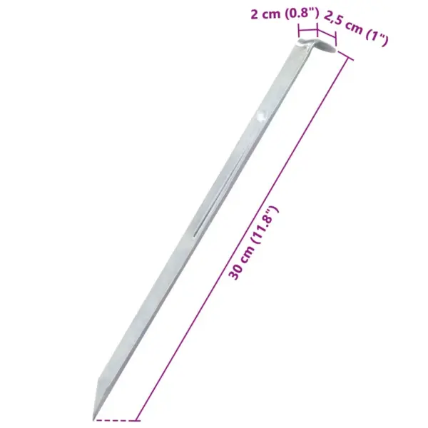 Tsingitud terasest telgivaiad, 24 tk, 30 cm, Ø20 mm, hõbedane - 7
